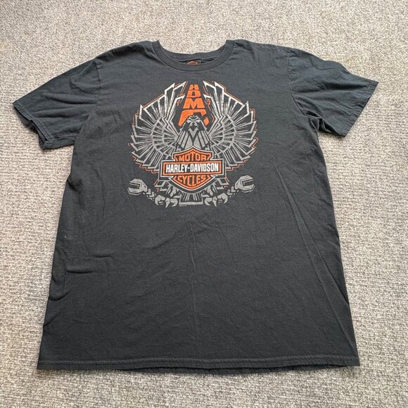 Harley-Davidson T Shirt Mens Large Black‎ Tilley Salisbury NC Graphic Grunge - Picture 1 of 10